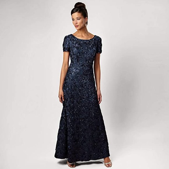 Alex Evenings Dresses & Skirts - Alex Evenings Women's Long A-line Rosette Dress